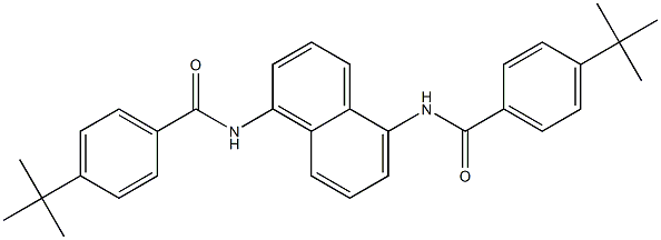 4-(tert-butyl)-N-(5-{[4-(tert-butyl)benzoyl]amino}-1-naphthyl)benzamide 化学構造式