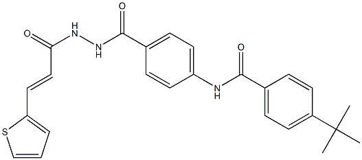 4-(tert-butyl)-N-[4-({2-[(E)-3-(2-thienyl)-2-propenoyl]hydrazino}carbonyl)phenyl]benzamide Structure