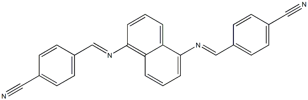 4-{[(5-{[(E)-(4-cyanophenyl)methylidene]amino}-1-naphthyl)imino]methyl}benzonitrile Struktur