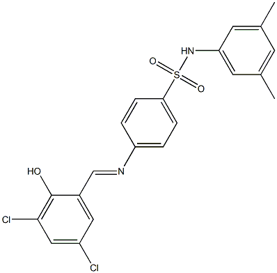 4-{[(E)-(3,5-dichloro-2-hydroxyphenyl)methylidene]amino}-N-(3,5-dimethylphenyl)benzenesulfonamide