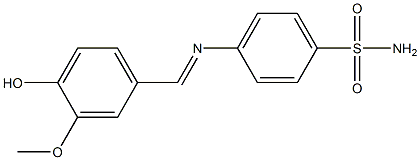 4-{[(E)-(4-hydroxy-3-methoxyphenyl)methylidene]amino}benzenesulfonamide 结构式
