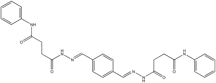 4-{2-[(E)-(4-{[(E)-2-(4-anilino-4-oxobutanoyl)hydrazono]methyl}phenyl)methylidene]hydrazino}-4-oxo-N-phenylbutanamide Struktur
