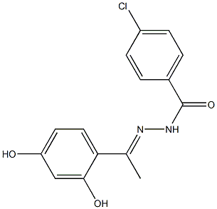 4-chloro-N'-[(E)-1-(2,4-dihydroxyphenyl)ethylidene]benzohydrazide,,结构式