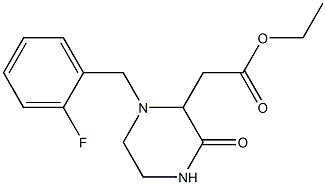 ethyl 2-[1-(2-fluorobenzyl)-3-oxo-2-piperazinyl]acetate,,结构式