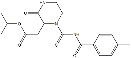isopropyl 2-(1-{[(4-methylbenzoyl)amino]carbothioyl}-3-oxo-2-piperazinyl)acetate Structure