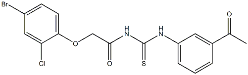 N-(3-acetylphenyl)-N'-[2-(4-bromo-2-chlorophenoxy)acetyl]thiourea Struktur