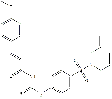 N,N-diallyl-4-[({[(E)-3-(4-methoxyphenyl)-2-propenoyl]amino}carbothioyl)amino]benzenesulfonamide,,结构式