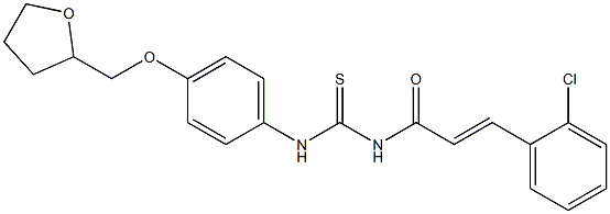 N-[(E)-3-(2-chlorophenyl)-2-propenoyl]-N'-[4-(tetrahydro-2-furanylmethoxy)phenyl]thiourea,,结构式