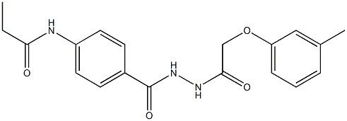 N-[4-({2-[2-(3-methylphenoxy)acetyl]hydrazino}carbonyl)phenyl]propanamide,,结构式