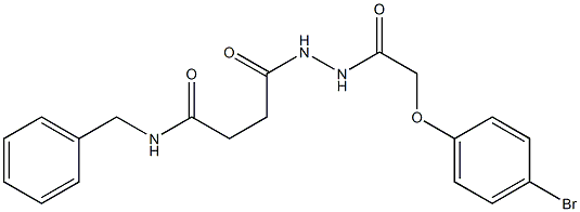 N-benzyl-4-{2-[2-(4-bromophenoxy)acetyl]hydrazino}-4-oxobutanamide,,结构式