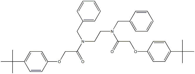 N-benzyl-N-[2-(benzyl{2-[4-(tert-butyl)phenoxy]acetyl}amino)ethyl]-2-[4-(tert-butyl)phenoxy]acetamide,,结构式