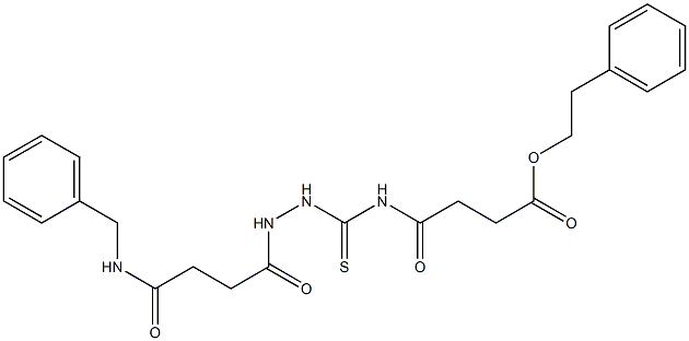phenethyl 4-[({2-[4-(benzylamino)-4-oxobutanoyl]hydrazino}carbothioyl)amino]-4-oxobutanoate Struktur