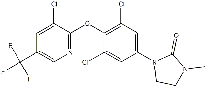 1-(3,5-dichloro-4-{[3-chloro-5-(trifluoromethyl)-2-pyridinyl]oxy}phenyl)-3-methyltetrahydro-2H-imidazol-2-one|