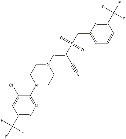 (E)-3-{4-[3-chloro-5-(trifluoromethyl)-2-pyridinyl]piperazino}-2-{[3-(trifluoromethyl)benzyl]sulfonyl}-2-propenenitrile Structure