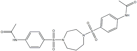 N-{4-[(4-{[4-(acetylamino)phenyl]sulfonyl}-1,4-diazepan-1-yl)sulfonyl]phenyl}acetamide Struktur