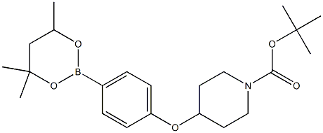 tert-Butyl 4-[4-(4,4,6-trimethyl-1,3,2-dioxaborinan-2-yl)phenoxy]piperidine-1-carboxylate Struktur