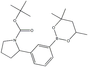 tert-Butyl 2-[3-(4,4,6-trimethyl-1,3,2-dioxaborinan-2-yl)phenyl]pyrrolidine-1-carboxylate 化学構造式