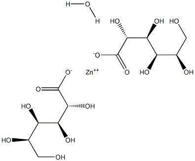 D-GLUCONIC ACID, ZINC SALT HYDRATE, 97+%,,结构式