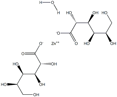 D-Gluconic acid, zinc salt hydrate Structure