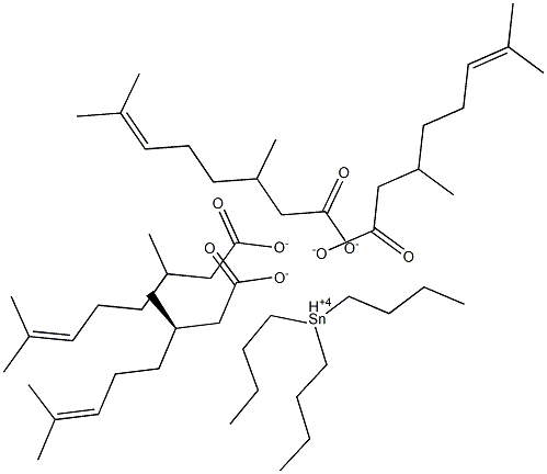 (R)-3,7-ジメチル-6-オクテン酸トリブチルすず(IV) 化学構造式