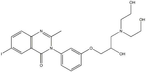 6-Iodo-3-[3-[2-hydroxy-3-[bis(2-hydroxyethyl)amino]propoxy]phenyl]-2-methylquinazolin-4(3H)-one Struktur