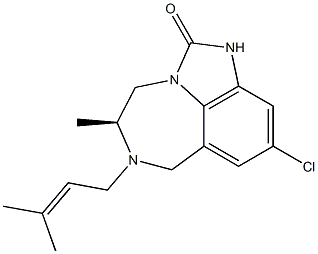 [5S,(+)]-9-Chloro-4,5,6,7-tetrahydro-5-methyl-6-(3-methyl-2-butenyl)imidazo[4,5,1-jk][1,4]benzodiazepine-2(1H)-one Struktur