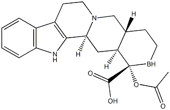 (16S)-16-(Acetyloxy)-17-noryohimban-16-carboxylic acid Struktur