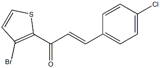(E)-3-(4-クロロフェニル)-1-(3-ブロモ-2-チエニル)-2-プロペン-1-オン 化学構造式