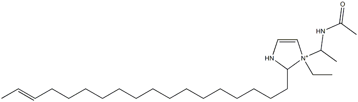 1-[1-(アセチルアミノ)エチル]-1-エチル-2-(16-オクタデセニル)-4-イミダゾリン-1-イウム 化学構造式