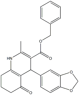 1,4,5,6,7,8-Hexahydro-5-oxo-2-methyl-4-(1,3-benzodioxol-5-yl)quinoline-3-carboxylic acid benzyl ester Structure