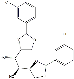 1-O,2-O:5-O,6-O-Bis(3-chlorobenzylidene)-D-glucitol 结构式