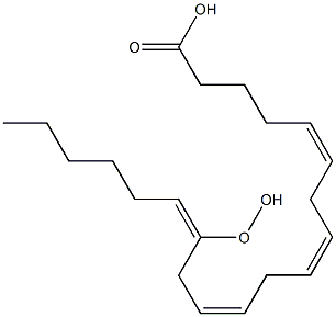 (5Z,8Z,11Z,14E)-14-Hydroperoxy-5,8,11,14-icosatetraenoic acid 结构式