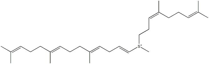 [(3Z)-4,8-Dimethyl-3,7-nonadien-1-yl][(4E,8E)-5,9,13-trimethyl-1,4,8,12-tetradecatetren-1-yl](methyl)sulfonium Structure