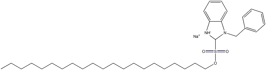 1-ベンジル-2,3-ジヒドロ-2-ヘニコシル-1H-ベンゾイミダゾール-2-スルホン酸ナトリウム 化学構造式