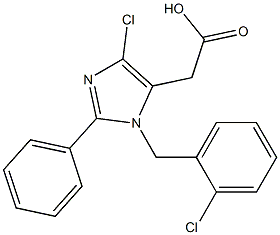 4-Chloro-1-(2-chlorobenzyl)-2-(phenyl)-1H-imidazole-5-acetic acid Struktur