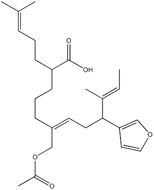 (6Z,10E)-9-(Furan-3-yl)-6-(acetoxymethyl)-2-(4-methyl-3-pentenyl)-10-methyl-6,10-dodecadienoic acid Structure