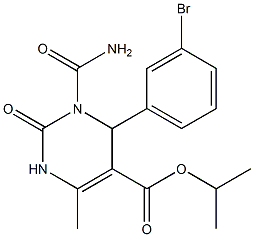 1,2,3,4-Tetrahydro-3-(carbamoyl)-6-methyl-2-oxo-4-(3-bromophenyl)pyrimidine-5-carboxylic acid isopropyl ester