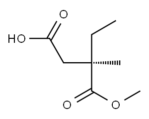 [R,(+)]-2-Ethyl-2-methylsuccinic acid 1-methyl ester Structure