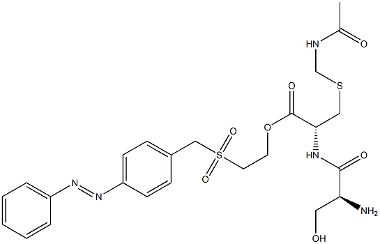 S-[(Acetylamino)methyl]-N-L-seryl-L-cysteine 2-[[[4-(phenylazo)phenyl]methyl]sulfonyl]ethyl ester Structure
