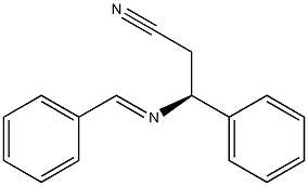 [S,(-)]-3-(Benzylideneamino)-3-phenylpropiononitrile Struktur