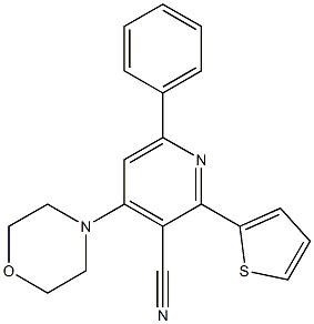 2-(2-Thienyl)-4-(morpholin-4-yl)-6-phenylpyridine-3-carbonitrile Struktur