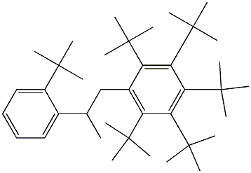 1-(Penta-tert-butylphenyl)-2-(2-tert-butylphenyl)propane Struktur