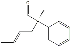 [R,E,(+)]-2-Methyl-2-phenyl-4-hexenal Structure