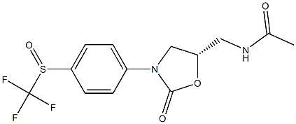 (5S)-5-Acetylaminomethyl-3-(4-trifluoromethylsulfinylphenyl)oxazolidin-2-one Struktur