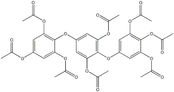 4-[4-(2,4,6-Triacetoxyphenoxy)-2,6-diacetoxyphenoxy]-1,2,6-triacetoxybenzene Struktur