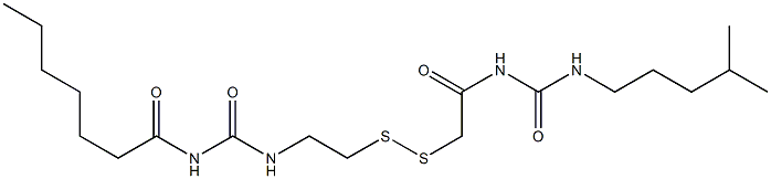 1-Heptanoyl-3-[2-[[(3-isohexylureido)carbonylmethyl]dithio]ethyl]urea Struktur