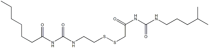 1-Heptanoyl-3-[2-[[(3-isohexylureido)carbonylmethyl]dithio]ethyl]urea 结构式