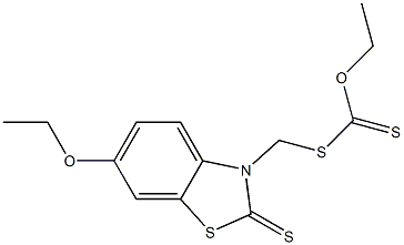 Dithiocarbonic acid S-[[(6-ethoxy-2,3-dihydro-2-thioxobenzothiazol)-3-yl]methyl]O-ethyl ester Structure