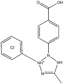 2-フェニル-3-(p-カルボキシフェニル)-5-メチル-2H-テトラゾール-3-イウム·クロリド 化学構造式