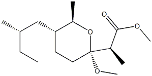(S)-2-[[(2R,5R,6R)-2-Methoxy-6-methyl-5-[(S)-2-methylbutyl]tetrahydro-2H-pyran]-2-yl]propionic acid methyl ester Structure